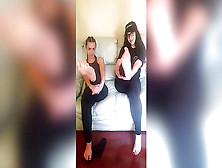 Nubile Nude Foot Taunt With Friend