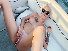 Girl Skipper Twists Her Ass And Caresses Her Pussy