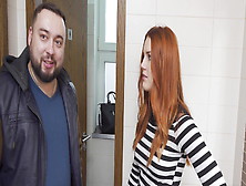Vip4K.  Hunter Fucks Gorgeous Redhead In Public Restroom