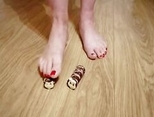 Caterpillar Crushed By Hotwifes Feet.