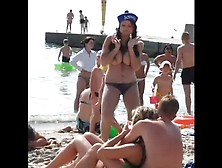 Nude Big Boobs Dancing At Beach Public. Flv