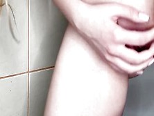 Close Up Finger Bang Of Tight Pussy At The Restroom
