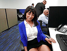 Brunette Sasha Pearl Sucking Her Boss's Dick In The Office