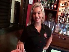 Sexy Waitress Flashing Tits And Ass For Money