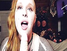Amateur Ginger Milf Deep Throats Her Vibrator,  And Ruins Her