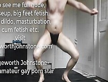 Horny Lad In Black Thong Is Exercising On Webcam Show