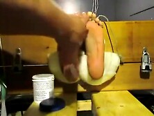 Ticklish Young Asian Jock Has Toes Immobilized And Tickled To