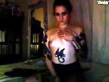 Tatted Teen Cums On Cam For The 1St Time
