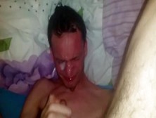 Skinny Horny Teen Cums All Over His Right Eye (Self Facial)