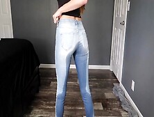 Petite Girl Soaks Her Jeans & Panties