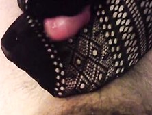 Improvised Turf Job With Tights- She Make Me Cum On Her Toes- Jizzed Toes- Stockings Cum Covered