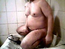 Chubby Gay Guy Smearing Poop From A Tub