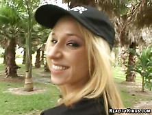 Oiled Blonde Fucked On A Bike