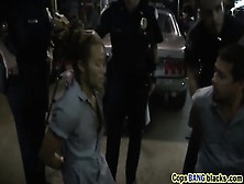 Rough Threesome Fucking With Monster Black Cocked Stud And Two Hot Cops!