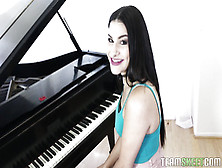 Beautiful Brunette Plays The Piano And The Dick Afterwards