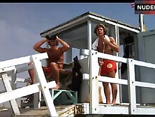 Louise Golding Flashes Boobs On Beach – Lifeguard