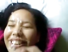 Puffy Nice Oriental Girl Obtaining A Huge Facial In Near