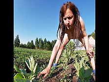 Farmer's Wife Masturbates In The Field
