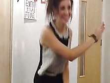 British Uni Girl Dancing In Black Tights