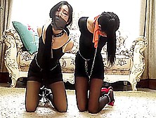 Two Chinese Babes In Tight Metal Bondage