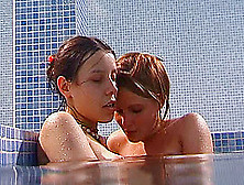Alluring Lesbian Teen Messing Around In The Swimming Pool Hardcore