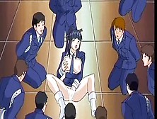 Anime Schülerin Bei Einem Gang Bang Genagelt