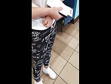 Step Mom Plowed And Leggings Got Covered In Spunk By Step Son In Restaurant