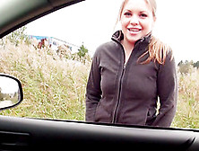 Gorgeous Teen Girl Gets In His Car And Gives Great Head