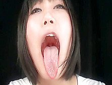 Asian Girl Glass Licking Tougue Play