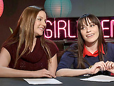 Interviewing A Fantastic Looking Lesbian Babe On Tv