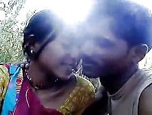 North India Girl Shows Off Outdoor And Bust Girl Touch