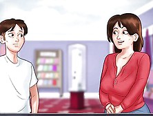 Big Boobs Animated Aunt Was Very Curious About Nephew's Raging Erection
