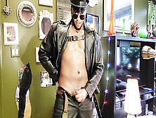 Kennie Jai Drains Off In Leather And Spunks Large For You!!
