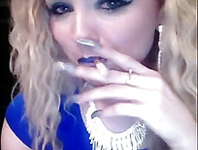 Beautiful Blonde Bimbo Erotic Smoking.