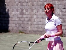 After Tennis Game,  Coach Penetrates Hairy Twat Of Redhead