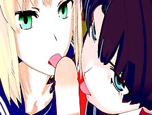 Saber And Rin Tohsaka 3 Way - Fate/stay Night Animated 3D Uncensored