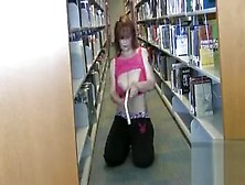 Tattooed Girlfriend With Big Jugs Flashing In The City Library