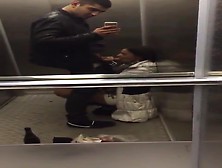New Girl In The Office Sucks Off Co-Worker In The Elevator