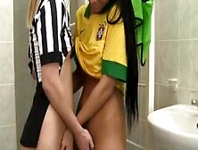 Amateur Lesbian Ass Licking Brazilian Player Smashing The Referee