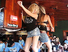 Two Naughty And Wild Chicks Get Up On The Table And Dance L