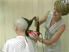 Long Blonde Haired Girl Headshave