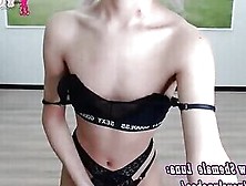 19 Yo Skinny Japanese Shemale In Glasses Strokes Her Big Dick On Webcam
