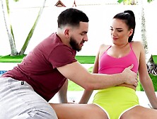 Hot Brunette Turns Pilates Class Into Affair With Her Coach