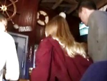 Embarrased Woman Stripped In Crowded Bar