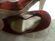 Wife's Red Sued Pumps Pissed And Cummed
