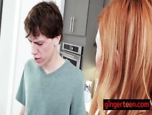 Hairy Ginger Teen Lauren Gets Horny In The Kitchen