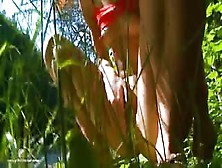 Petite Russian Teen Peeing In A Forest