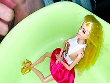 Small Penis Cums And Pisses On A Dressed Barbie Doll