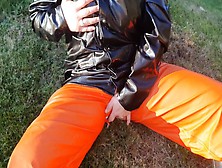 Wet Pussyplay In Pvc Raincoat And Hunter Boots