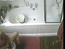 Horny Housewife Caught Masturbating On The Toilet